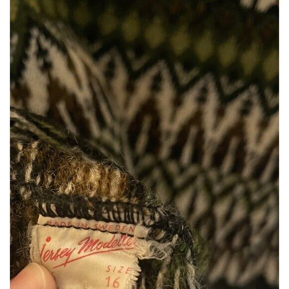 Vtg Iceland Jersey Modeller Sweden Sweater Hans Heitsch Lambs Wool Size 16 - Picture 6 of 7